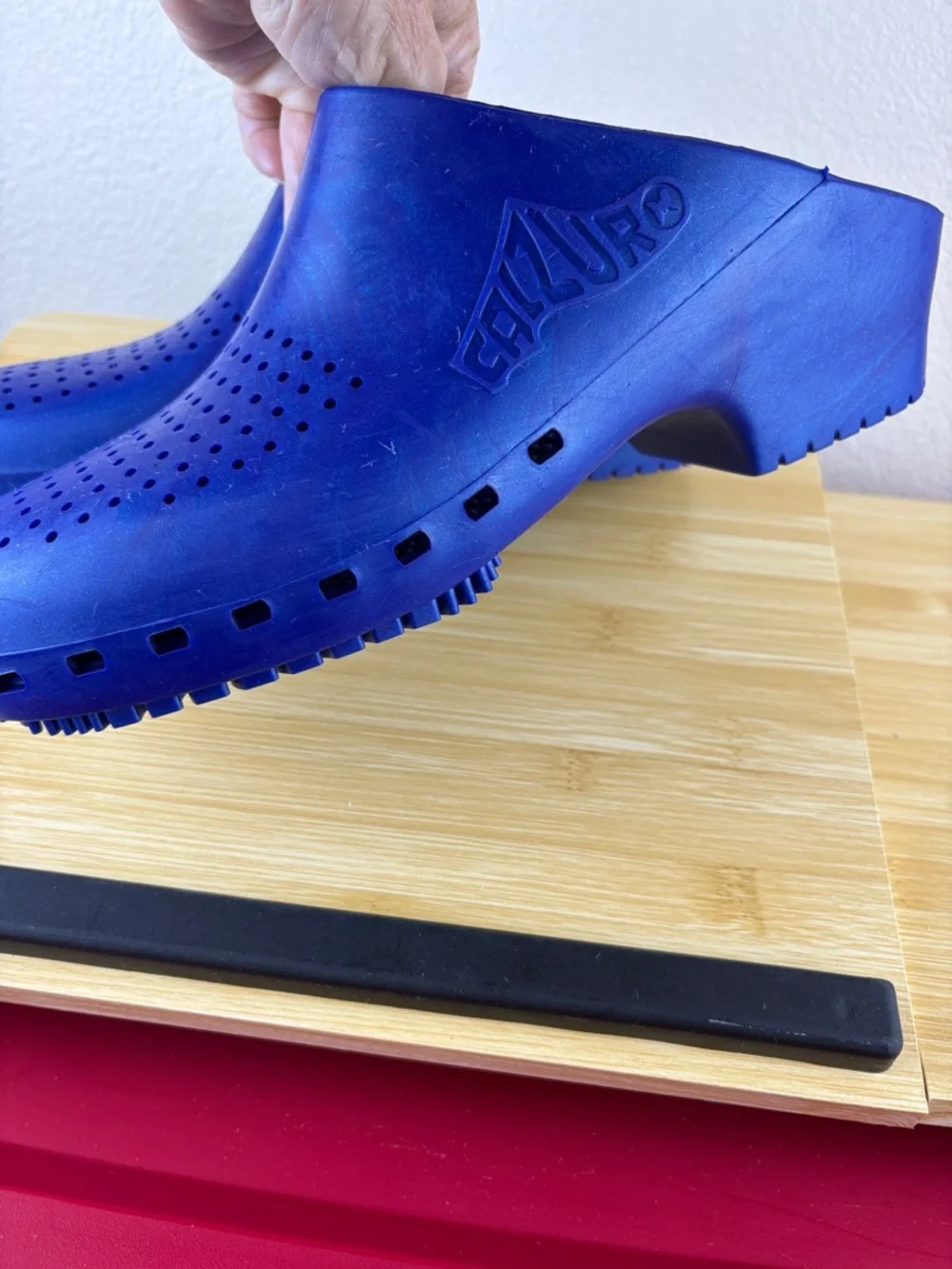 Calzuro Metallic Blue Classic Clogs w Holes Workwear US Mens Size  11-12.5/44-45